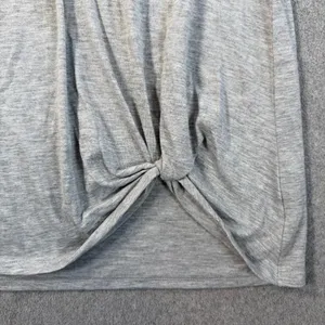 Old Navy Active Women's Small Knot Hem Short Sleeve Top Heather Gray Go-Dry thumbnail 2