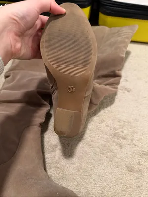 Universal Thread Taupe Suede Slouch Mid-Calf Block Heel Boots thumbnail 2