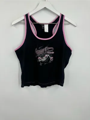 American Vintage Vintage Y2K Black And Pink Orange County Choppers Tank Top Streetwear thumbnail 8