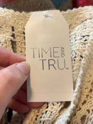 NWT Time and Tru Women’s 100 % Crochet Button-Down Duster Coverup sz S/M thumbnail 4
