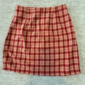 Brandy‎ Melville Mini Skirt Plaid Red Orange Casual Party Size XS-S Stretch thumbnail 8