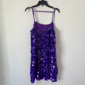 Topshop Sequin Disc Mini Dress in Purple Size 2 NWT thumbnail 6