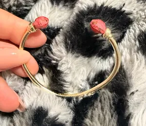 Kendra Scott Ellms Cuff Bracelet Gold Tone Bronze Veined Red Magnesite thumbnail 1