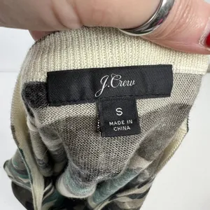 J.Crew S Sweater Merino Wool Camo Crewneck K1279 Green Brown Long Sleeve Raglan thumbnail 4
