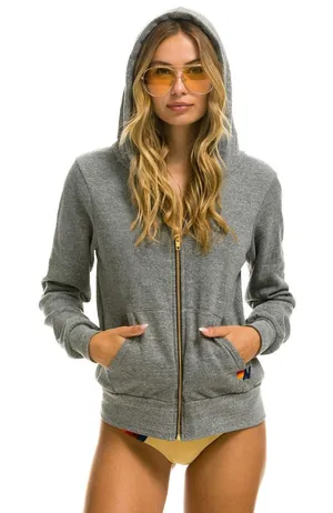 Aviator Nation Bolt Gray Zip-Up Hoodie Lightning Heather thumbnail 1