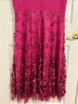 Dress The Population Darleen V-Neck 3D Floral Appliqué Midi Dress Size XXL thumbnail 13