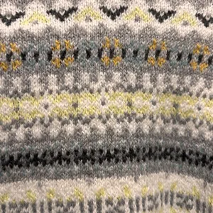 American Eagle Womens Fair Isle Knit Sweater Gray Yellow‎ Geometric Size M NEW thumbnail 7