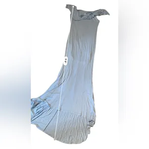 Pinkblush Off Shoulder High Low Maxi Dress Women’s Sz‎ Small Blue Maternity thumbnail 7