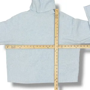 H&M Oversized Ribbed Cowl Neck Sweater Powder Blue Medium‎ thumbnail 11