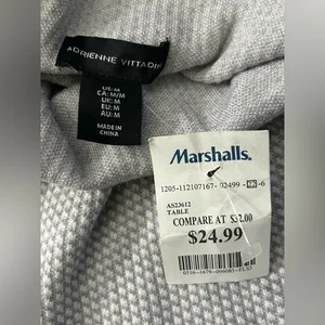 Adrienne Vittadini Heather Light Gray Textured Mock Cowl Sweater Women’s MD NWT thumbnail 10