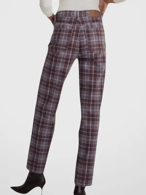 Like New Madewell The Perfect Vintage Straight Jeans Cabernet Plaid Size 26 thumbnail 3