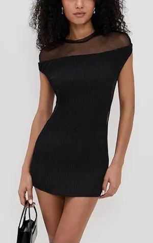 Lioness Black Mesh Mini Dress thumbnail 1