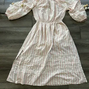 Rare Loveshackfancy Pink Isla Midi Embroidered Boho Dress thumbnail 11