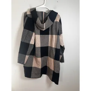 Rachel Zoe Plus Size 2X Hooded Cardigan Buffalo Plaid Open Front‎ Sweater thumbnail 5