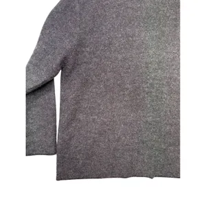 Studio Works Women's Gray 100% Wool Snowman X-Mas Embroidered Zip Up ‎ sweater L thumbnail 5