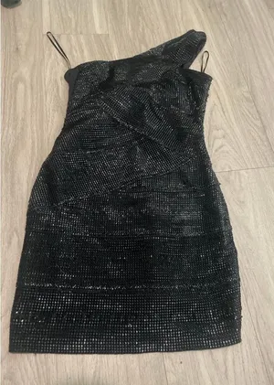 Forever 21 Black One-Shoulder Sparkle Mini Dress thumbnail 1