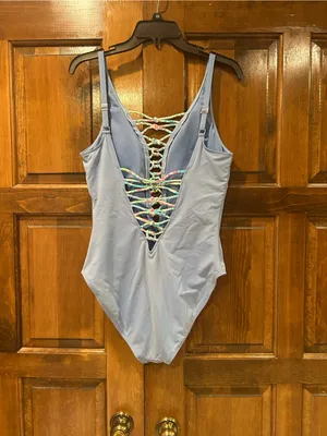 Lilly Pulitzer‎ Blue Isle Lattice Plunging V-Neck One-Piece Swimsuit 12 thumbnail 3