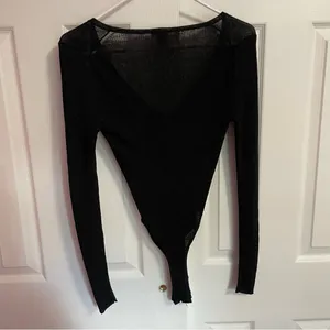 Victoria’s Secret- Women’s Black V-Neck Bodysuit XS thumbnail 3