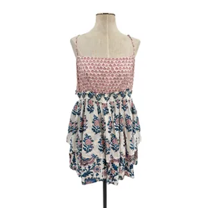 Anthropologie Celandine Straight Neck Tiered Floral Smocked Mini Dress XL thumbnail 3