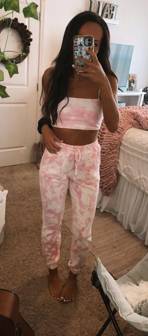 Tie Dye Sweatpants Pink Size M thumbnail 7