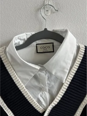 Coco amoni sweater shirt top Navy Blue Size Small Size M thumbnail 4