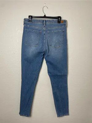 Abercrombie & Fitch High-Rise Super Skinny Ankle Jeans in Blue Wash Size 12L thumbnail 11