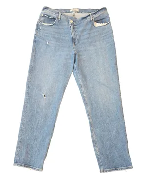 Abercrombie & Fitch Curve Love 90s Straight Ultra High Rise Criss Cross Jeans 34 thumbnail 1
