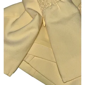 Abercrombie & Fitch Yellow Off The Shoulder Ruffle Smocked Crop Tube Top Size S thumbnail 5