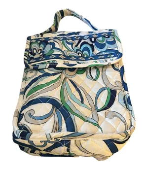 Vera Bradley Mediterranean White "Out to Lunch" Tote/Insulated Lunch Bag Retired thumbnail 1