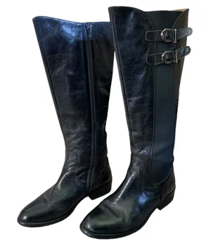 Miz Mooz Chaminade Black Leather Knee High Riding Boots Size 7.5 thumbnail 1