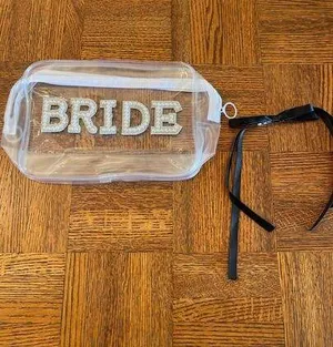 Bejeweled BRIDE cosmetic bag with ribbon Barrett thumbnail 1