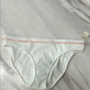 Aerie White Ribbed Bikini Bottoms thumbnail 4