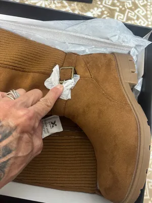 Corkys Tall Hey there Chestnut Suede-Look Ribbed Back Heeled Boots thumbnail 12