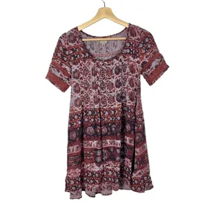 Urban‎ Outfitters UO Ecote Amethyst Ivory Pintucked Frock Mini Dress XS thumbnail 3
