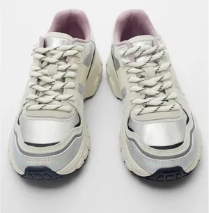 Zara iridescent piece sneaker silver (Size 5) New with tag thumbnail 3