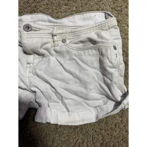 Levis White Denim Cuffed Shorts Womens Size 5 Low Rise Stretch Ramie Blend thumbnail 3