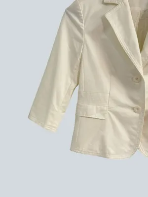 Valerie Stevens Petite Cream Blazer Jacket 6P Structured 3/4 Sleeve Career Chic thumbnail 3