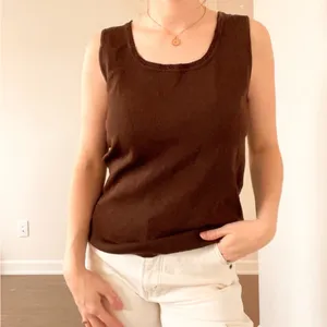 Vintage Brown Sleeveless Top Size M thumbnail 7