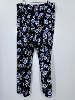 Anthropologie Black Floral Cropped Wide-Leg Pants thumbnail 5