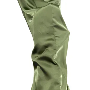 LanTing Bride TS Couture Olive Green Satin Draped One Shoulder‎ Gown NWT Small thumbnail 8
