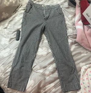Women's Black & White Gingham Slim Jeans thumbnail 1