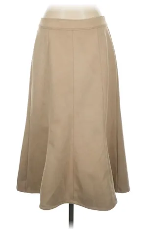 Elie Tahari Faux Suede Skirt Women 4 Tan Quiet Luxury Minimalist thumbnail 1