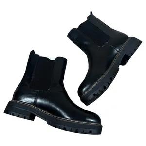 NWT Athlefit Chelsea Solid Ankle Boots Black Chunky Lug Sole Edgy Size 11 thumbnail 1