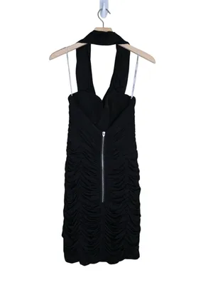 Sherri Hill Women's 4 Black Ruched Halter Mini Cocktail Dress thumbnail 2