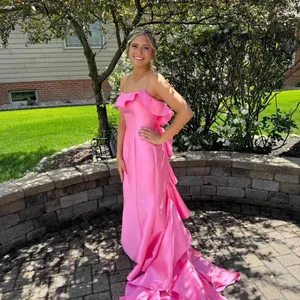 Boutique prom dress hot pink thumbnail 2
