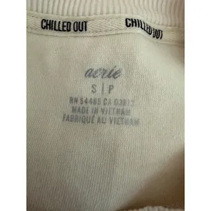 Aerie Chilled Out Cream Fleece Oversized‎ Sweatshirt Ribbed Trim Small NWT thumbnail 3