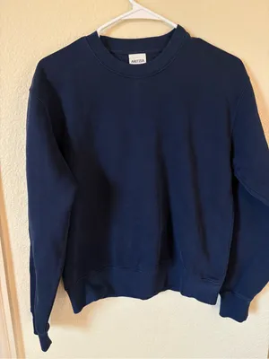 Aritzia Cozy Sweatfleece Perfect Fit Crew Sweatshirt Size XS in Admiral Navy thumbnail 2