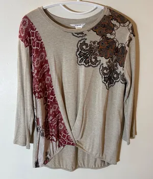 Desigual Patchwork Long Sleeve Top Graphic Print Size‎ Small thumbnail 1