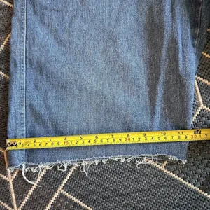 Vintage 90's Crazy Horse Liz Claiborne Women's Denim Overalls Crop Raw Hem Blue thumbnail 15