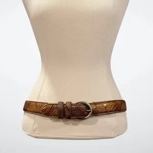 American Vintage Vintage Genuine Snakeskin Leather Belt Brown Python S/M 29–33” thumbnail 2